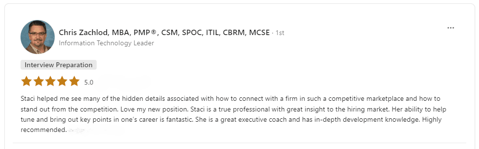 Client review from Chris Zachlod.
