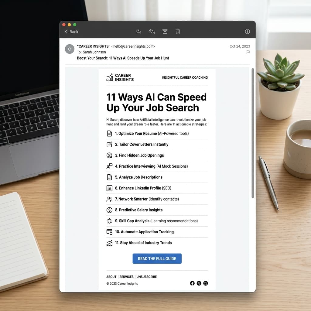 Newsletter showing AI search tips