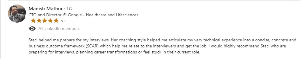 Client review from Manish Mathur.