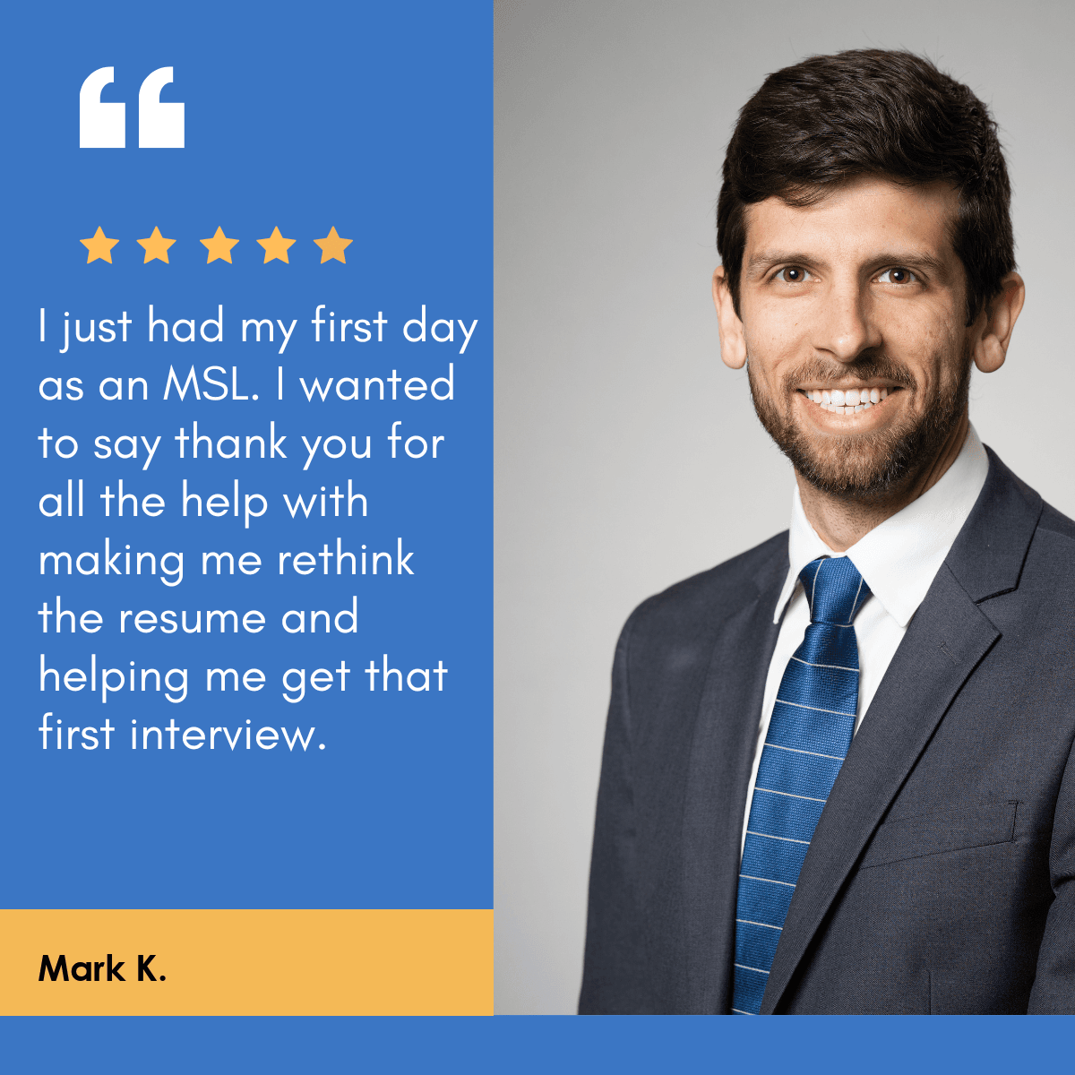 Medical Science Liaison testimonial about starting as an MSL.