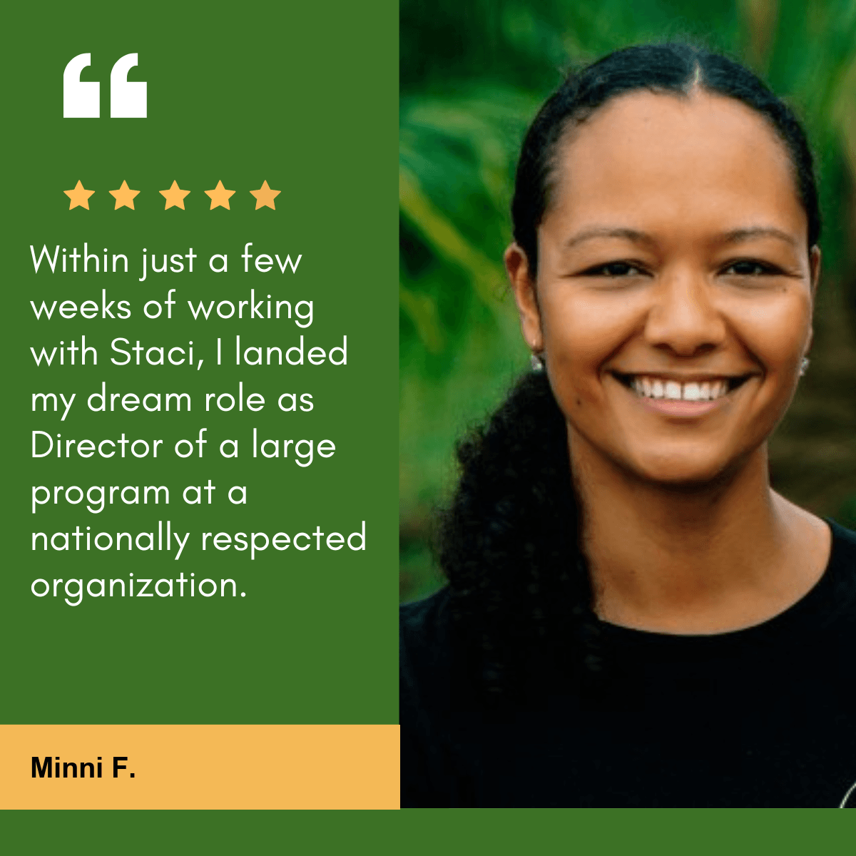 Sustainable Sourcing Manager testimonial.