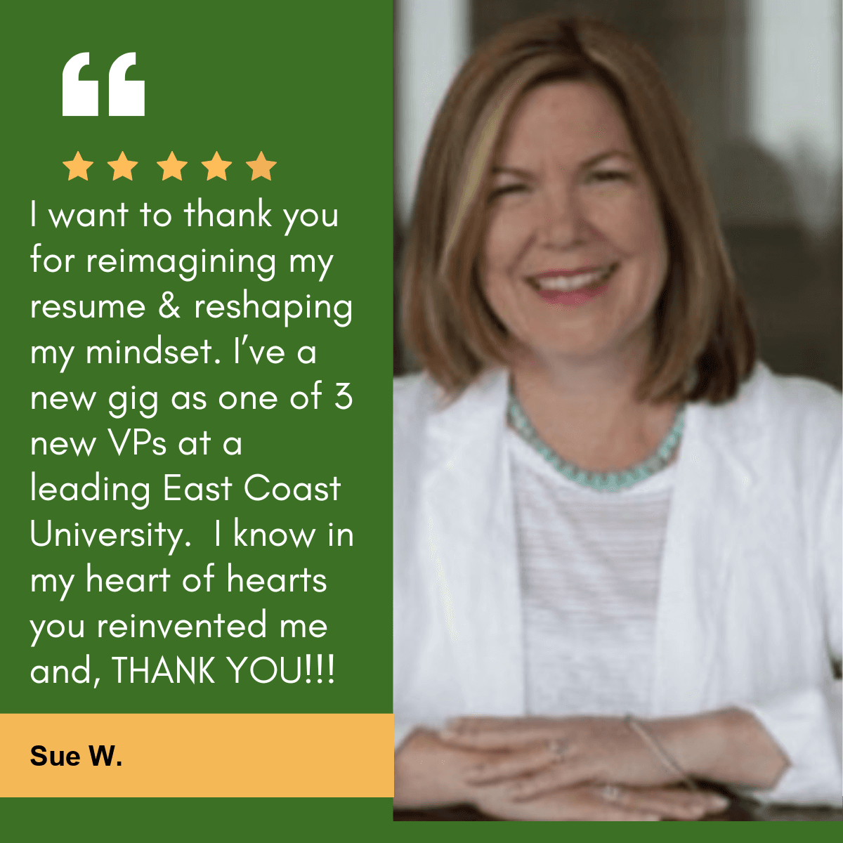 VP Communications testimonial about becoming a university vice president.