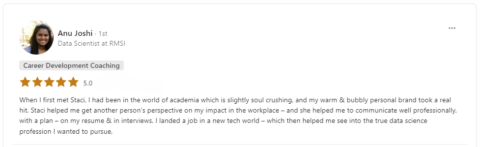 Client review from Anu Joshi.