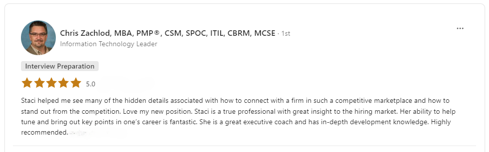 Client review from Chris Zachlod.