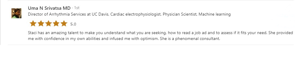 Client review from Uma N. Srivastava.